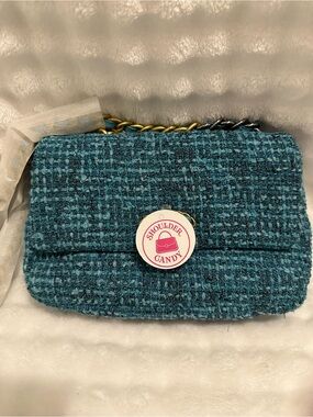 Teal Tweed Shoulder Bag